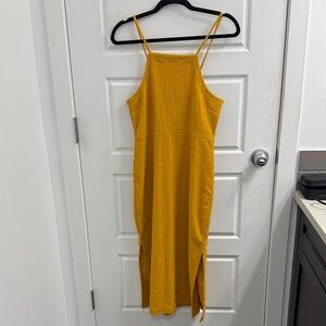 Madewell Womens Mustard Sleeveless Dress Size Small Summer Open Back Retro